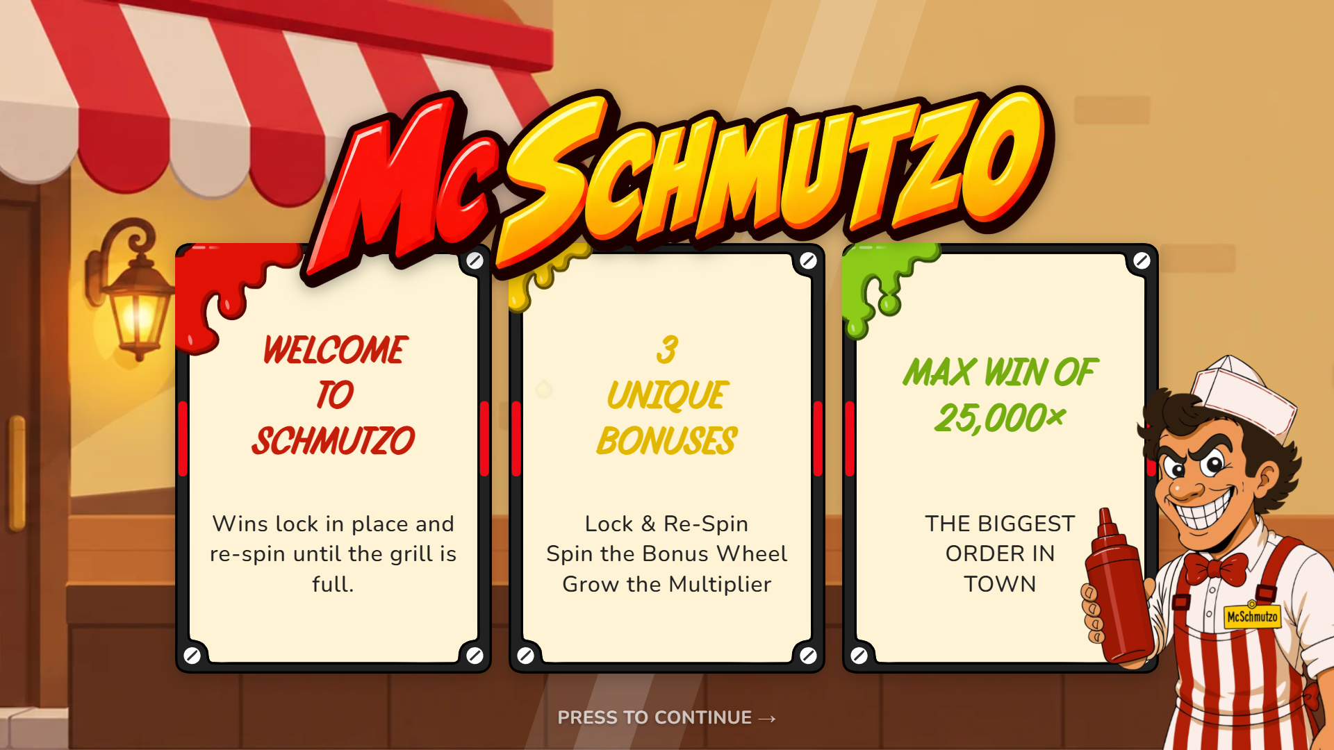 McSchmutzo slot intro screen