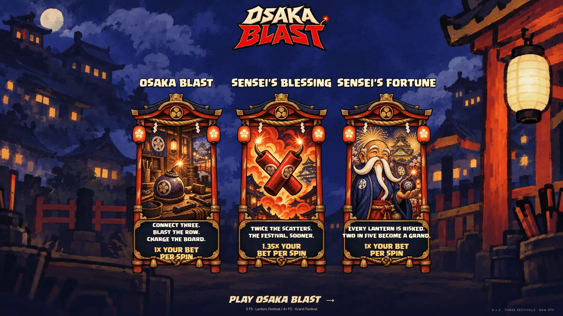 Osaka Blast slot intro screen