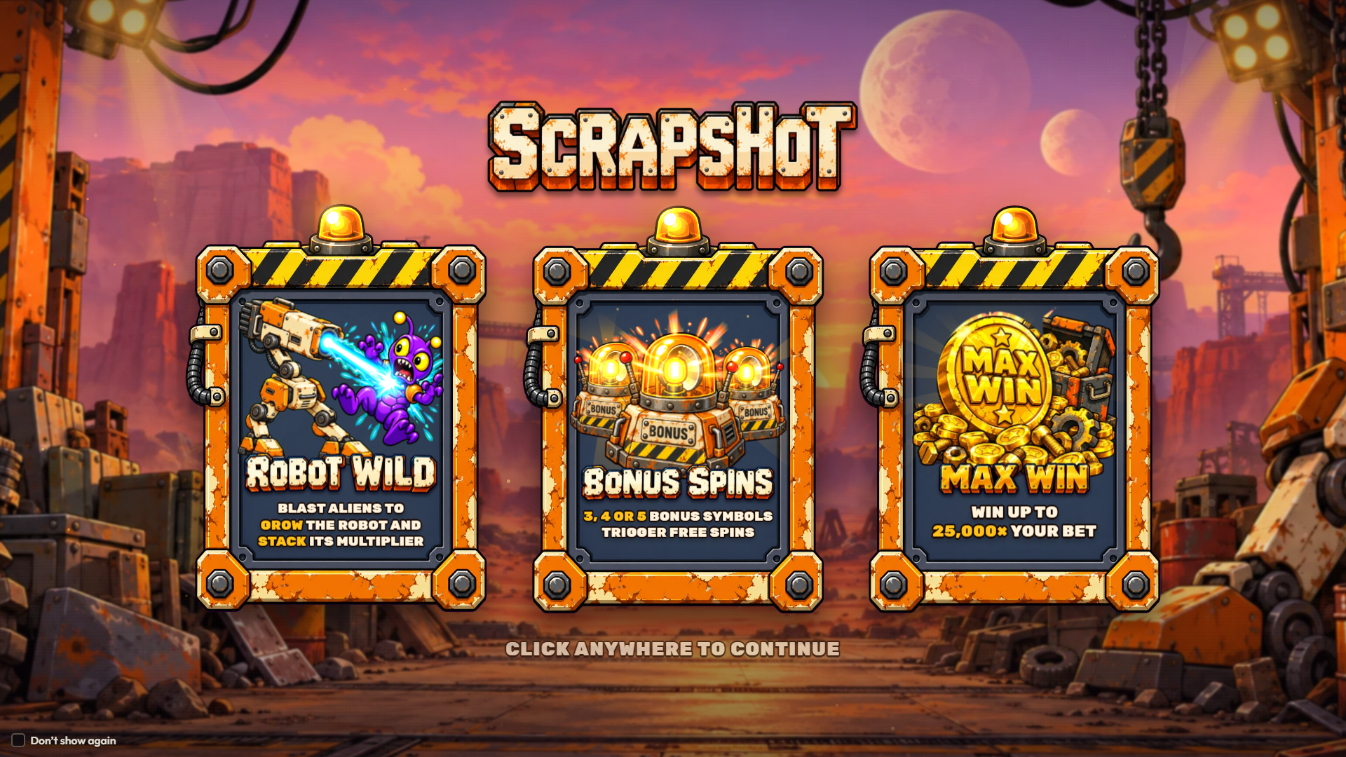 Scrapshot slot intro screen