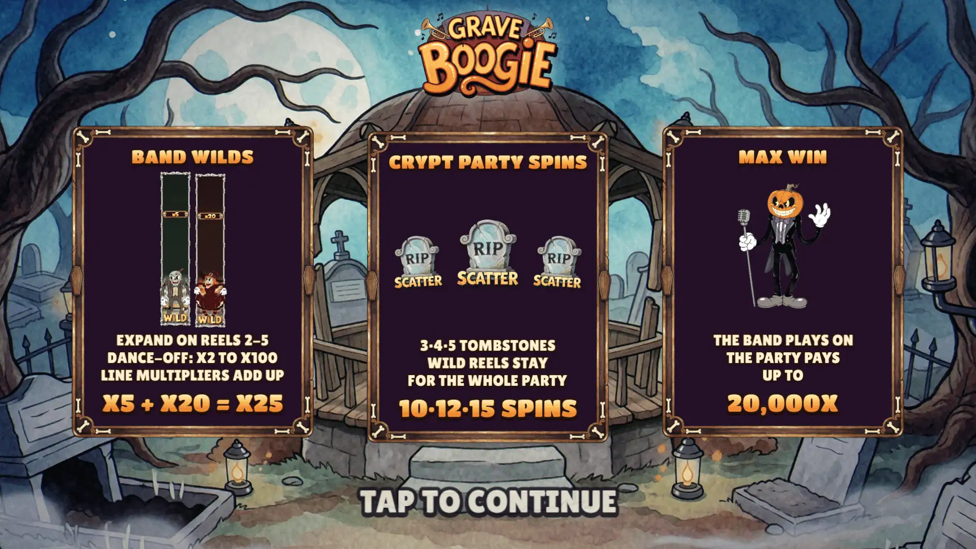 Grave Boogie slot intro screen