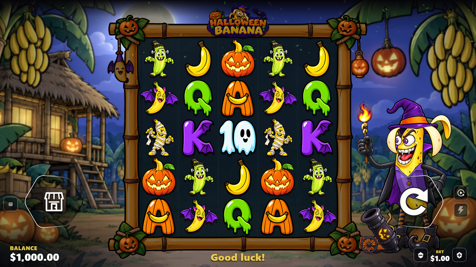 Halloween Banana slot gameplay reels