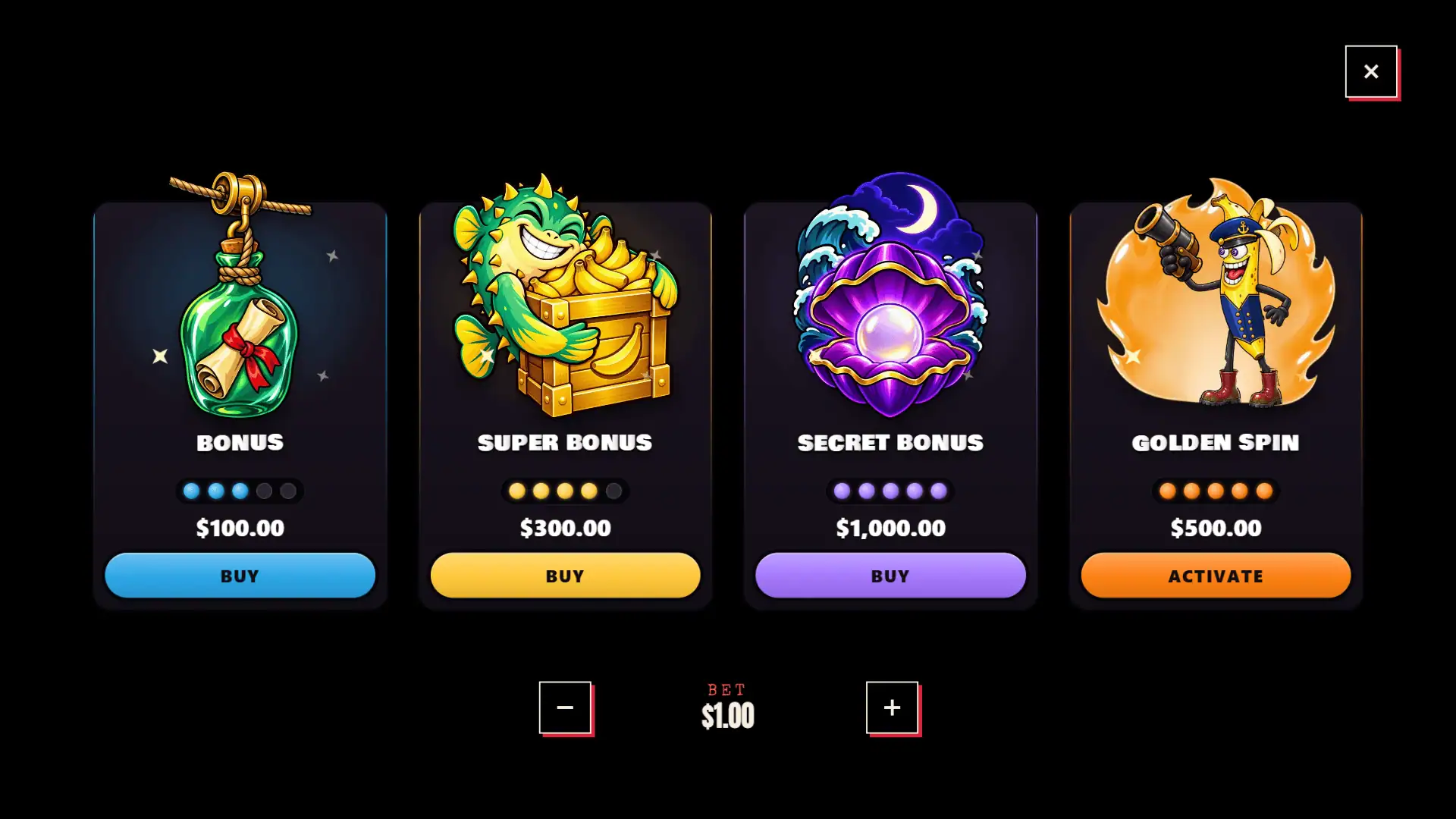 Storm Banana bonus buy menu