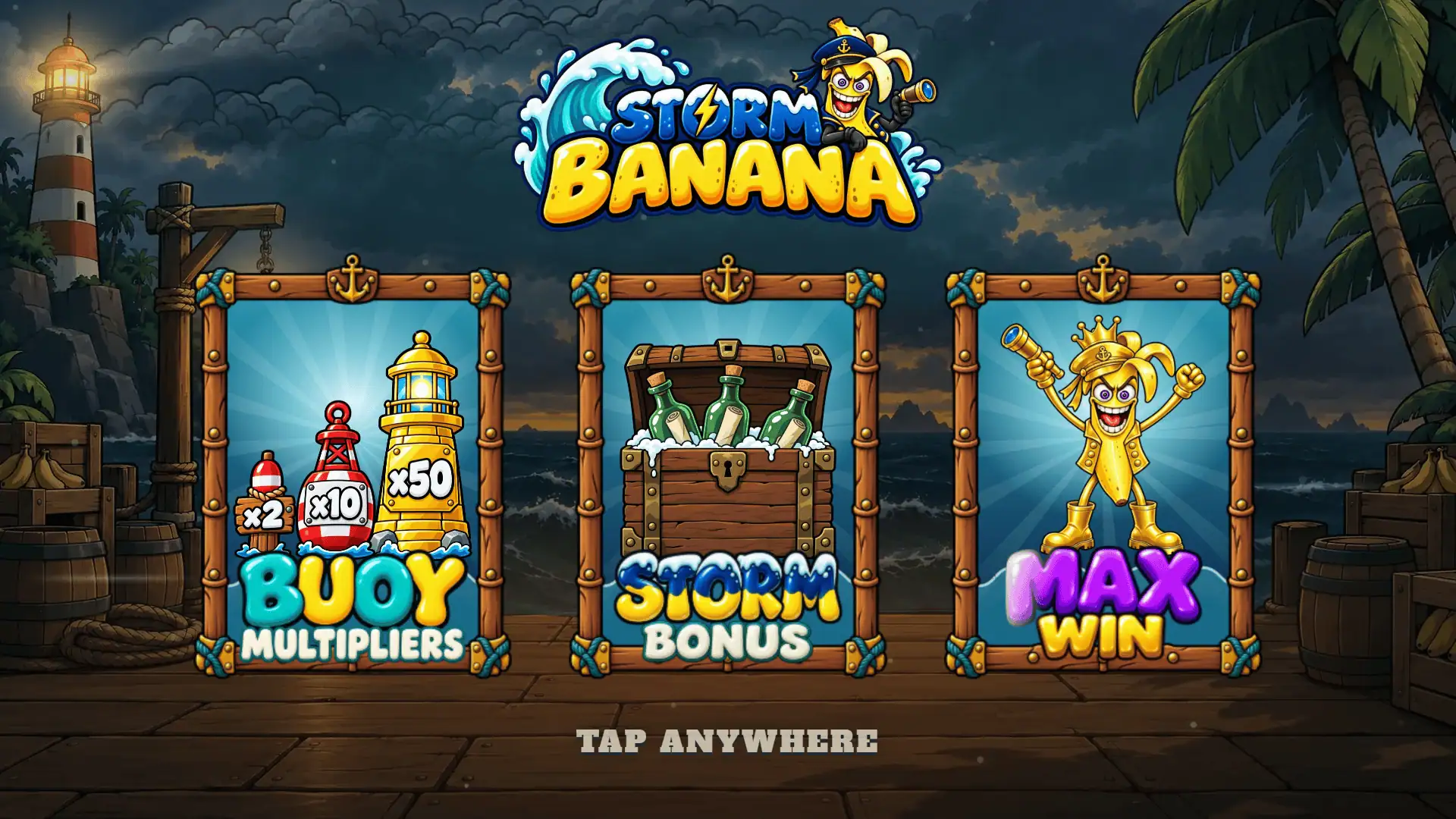 Storm Banana slot intro screen