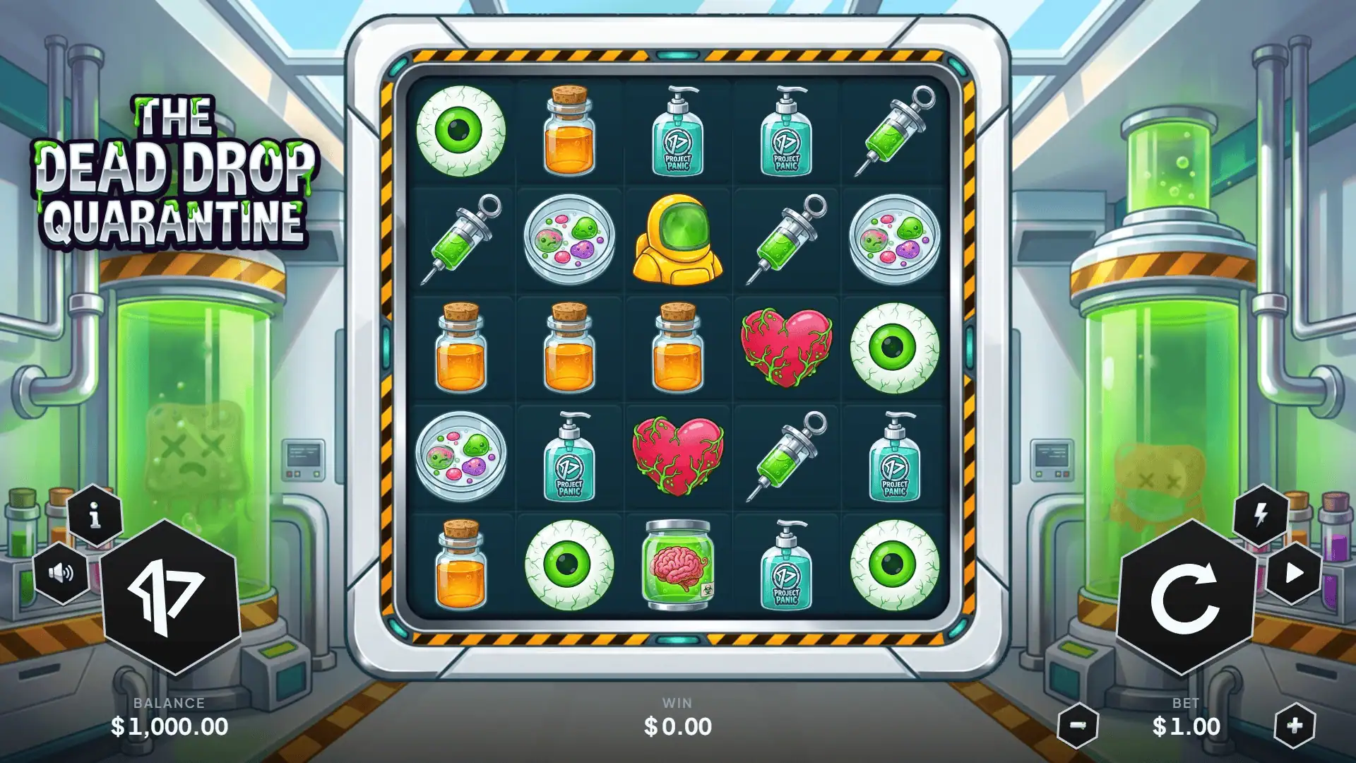 The Dead Drop: Quarantine slot gameplay reels