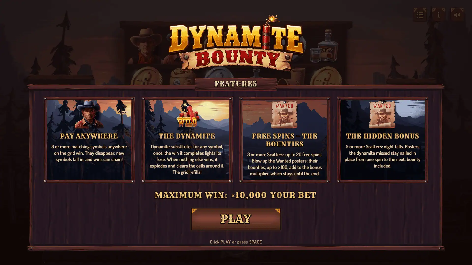 Dynamite Bounty slot intro screen