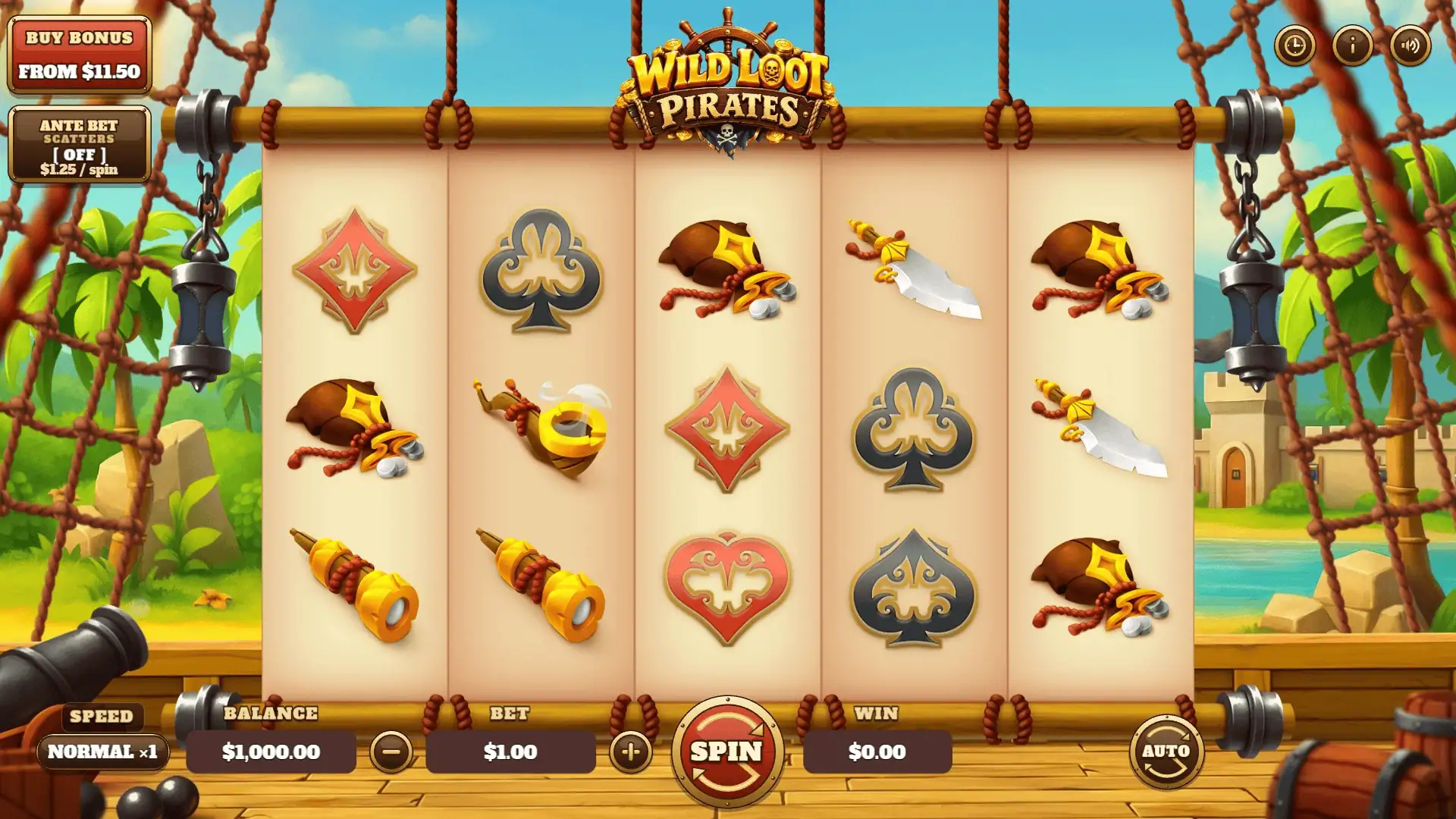 Wild Loot Pirates slot gameplay reels