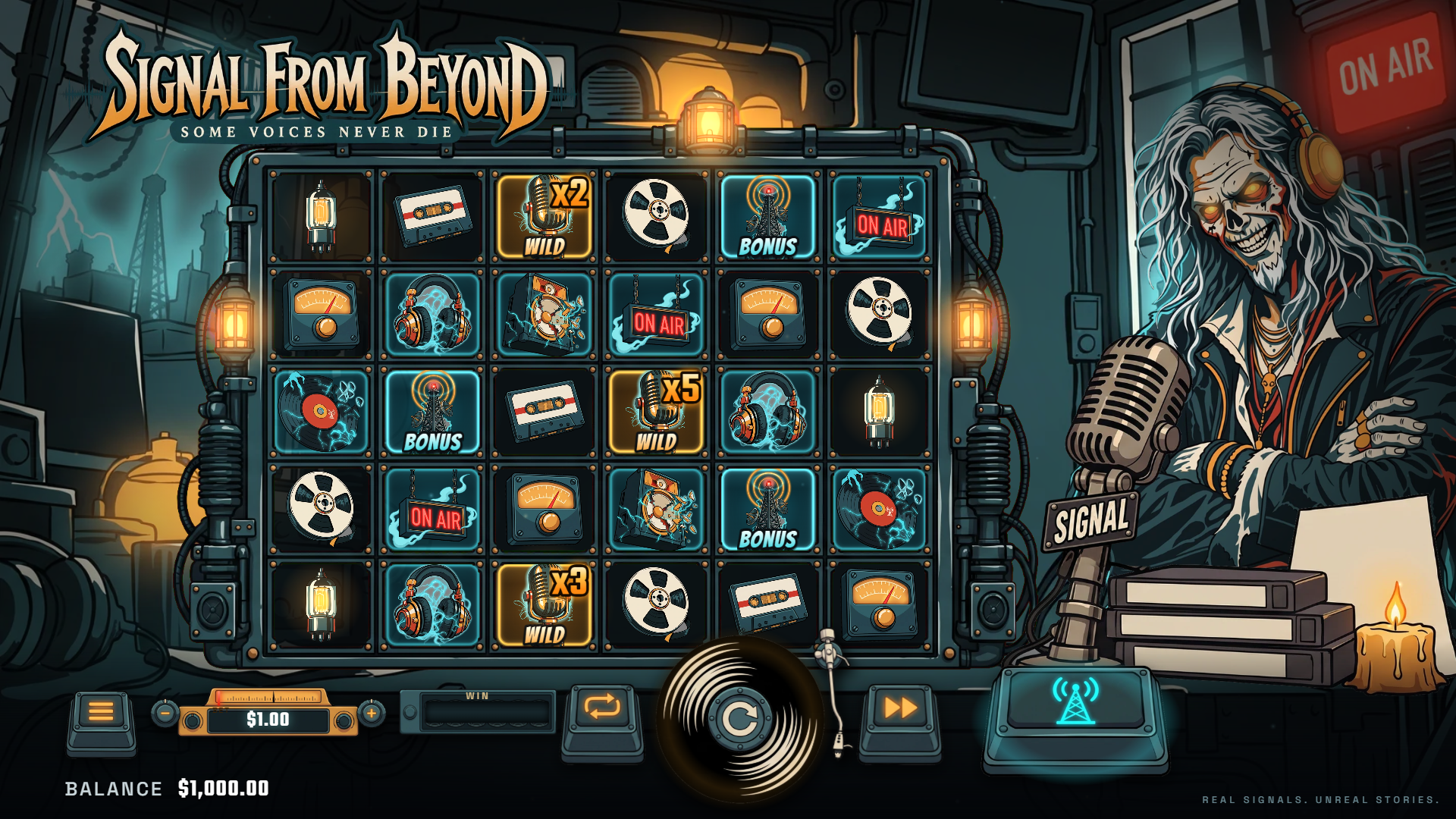 Signal From Beyond slot gameplay reels