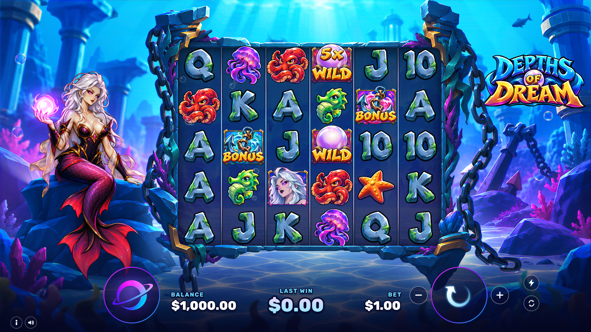 Depths of Dream slot gameplay reels