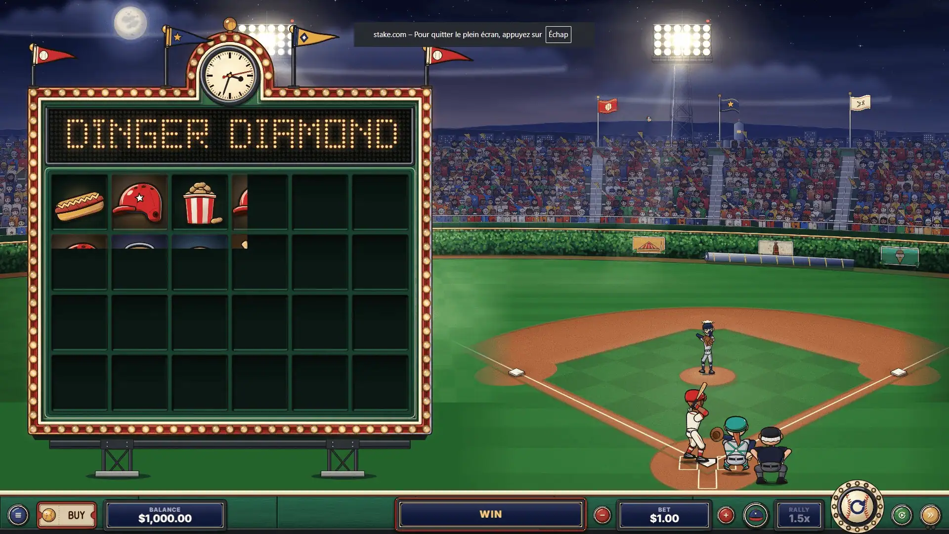 Dinger Diamond slot gameplay reels