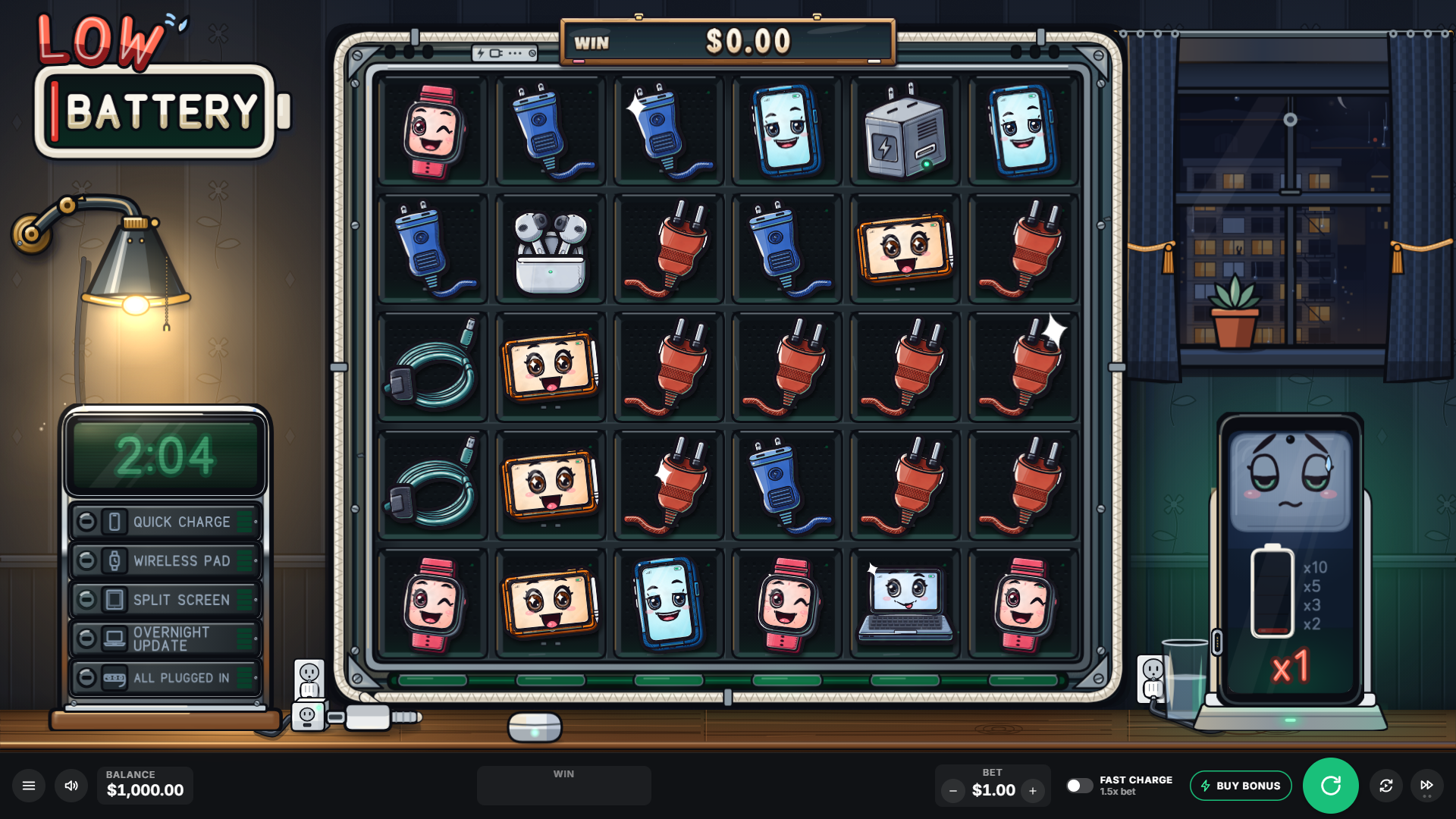Low Battery slot gameplay reels