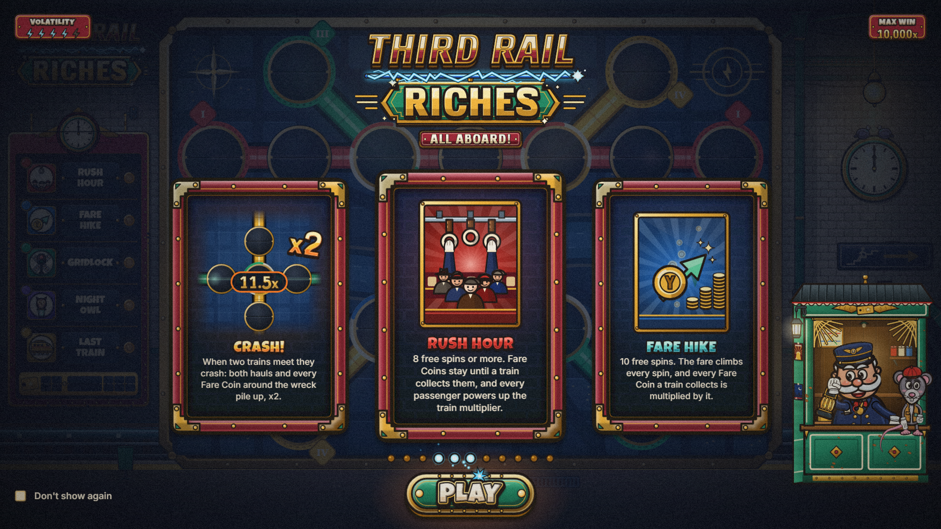 Third Rail Riches slot intro screen