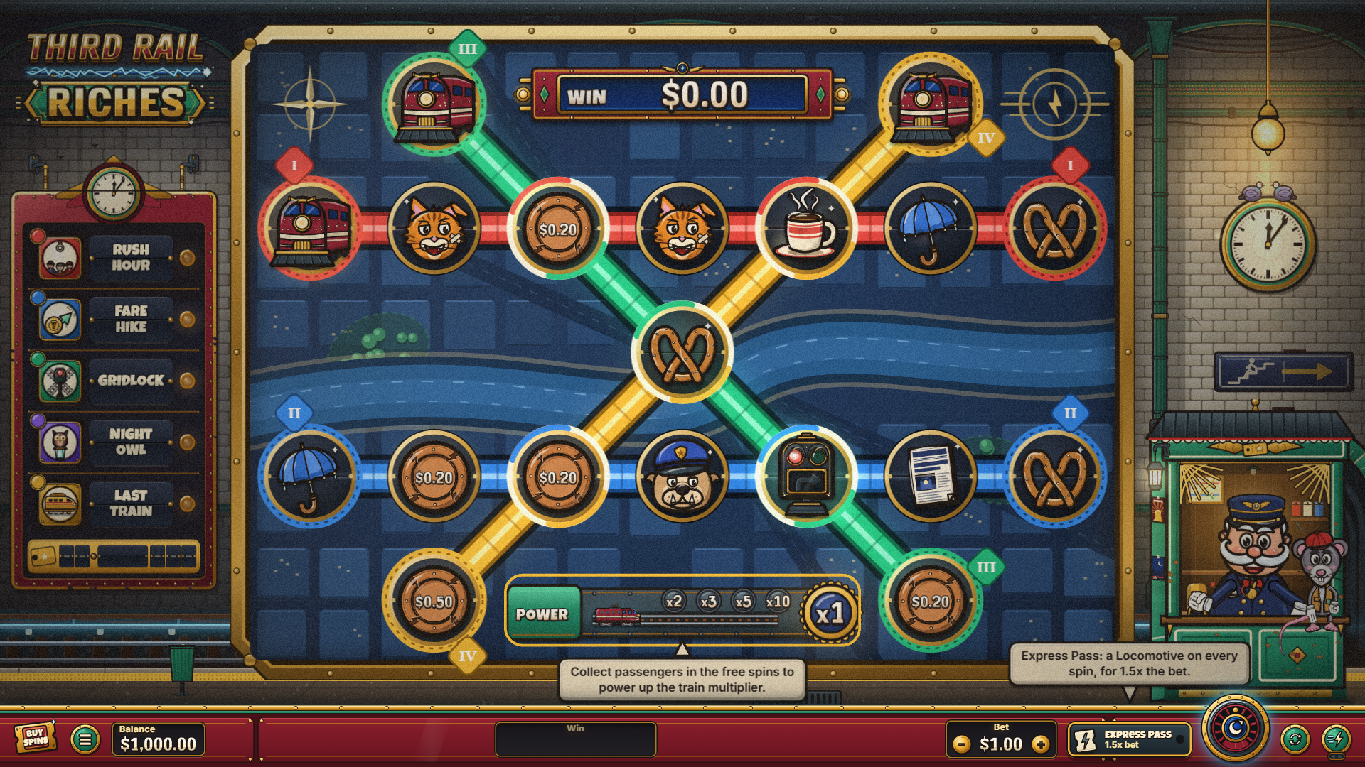Third Rail Riches slot gameplay reels