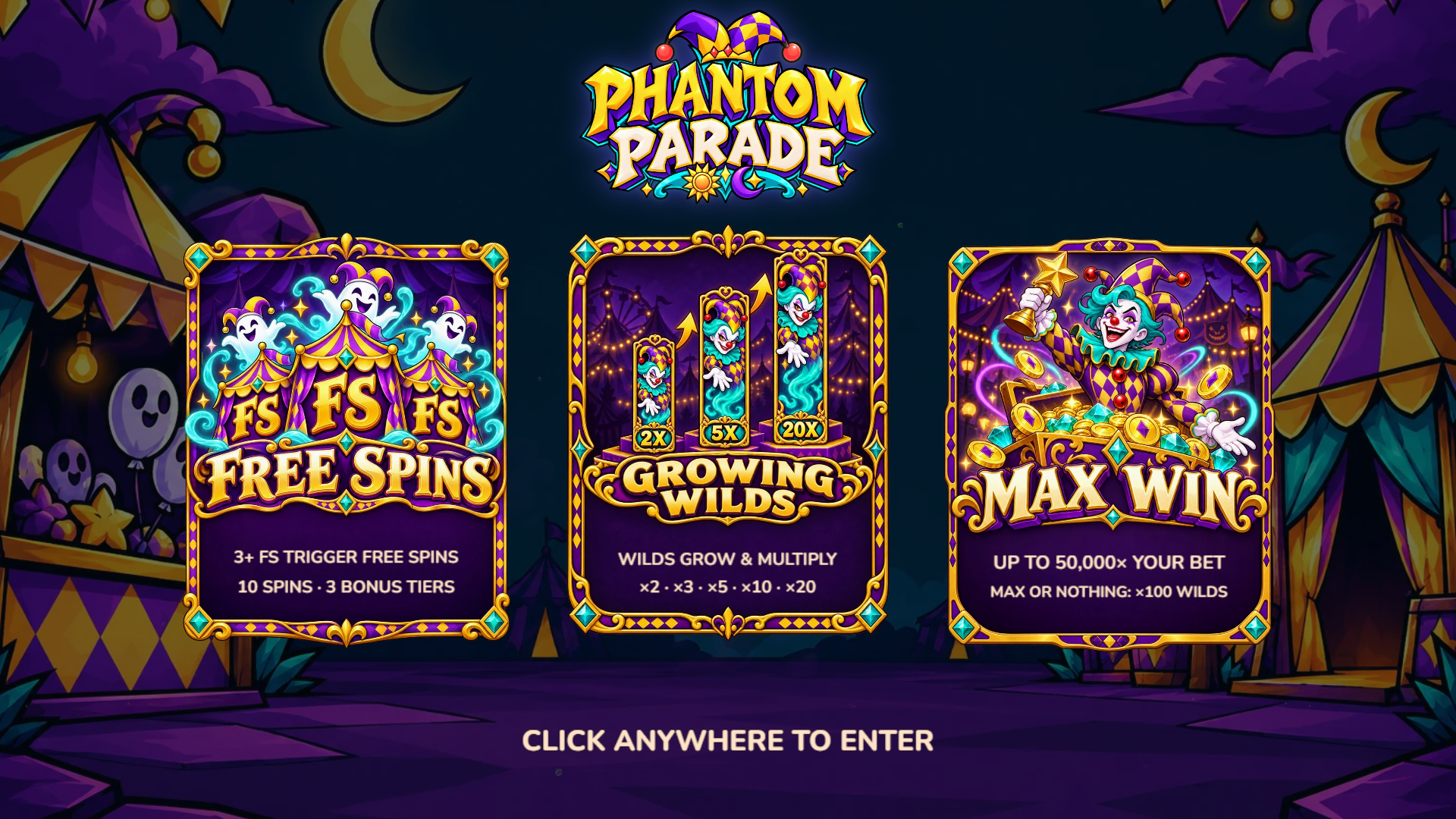 Phantom Parade slot intro screen
