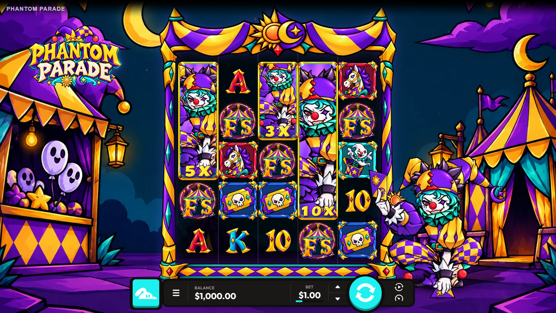 Phantom Parade slot gameplay reels
