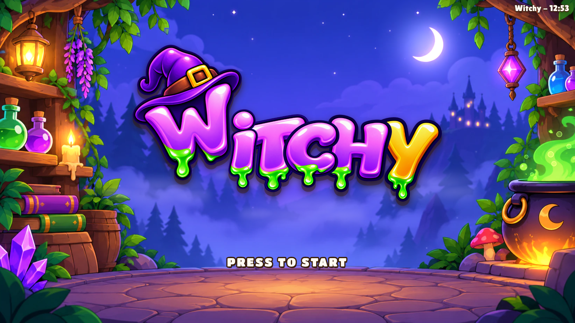 Witchy slot intro screen