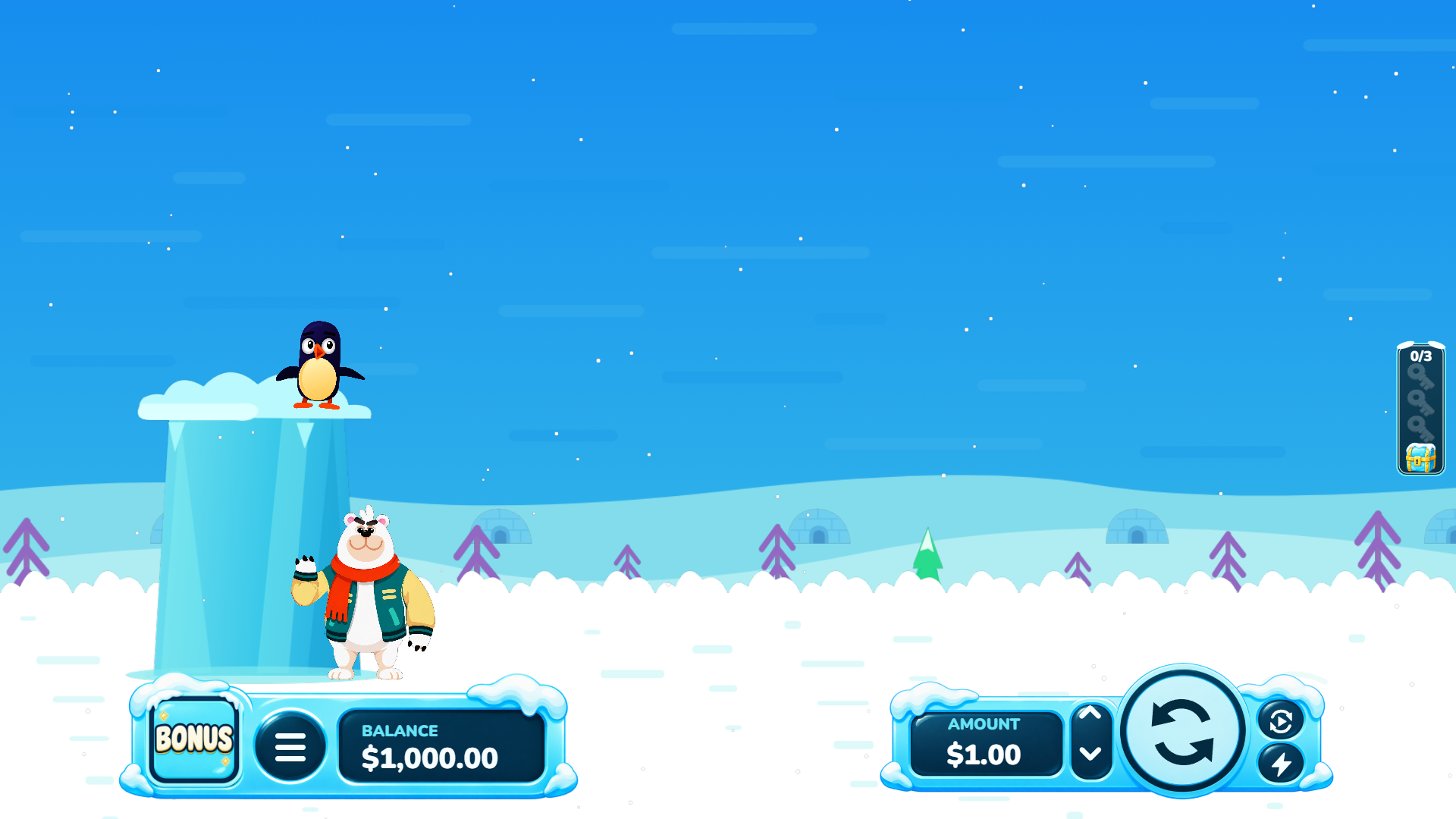Flying Penguin slot gameplay course