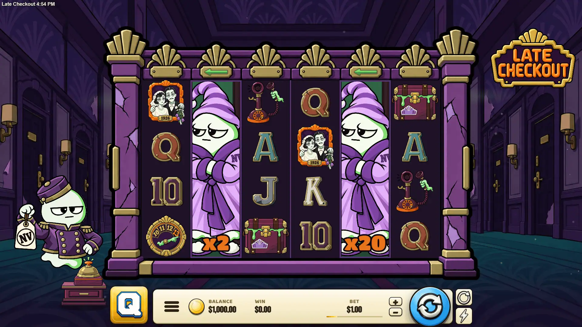 Late Checkout slot gameplay reels