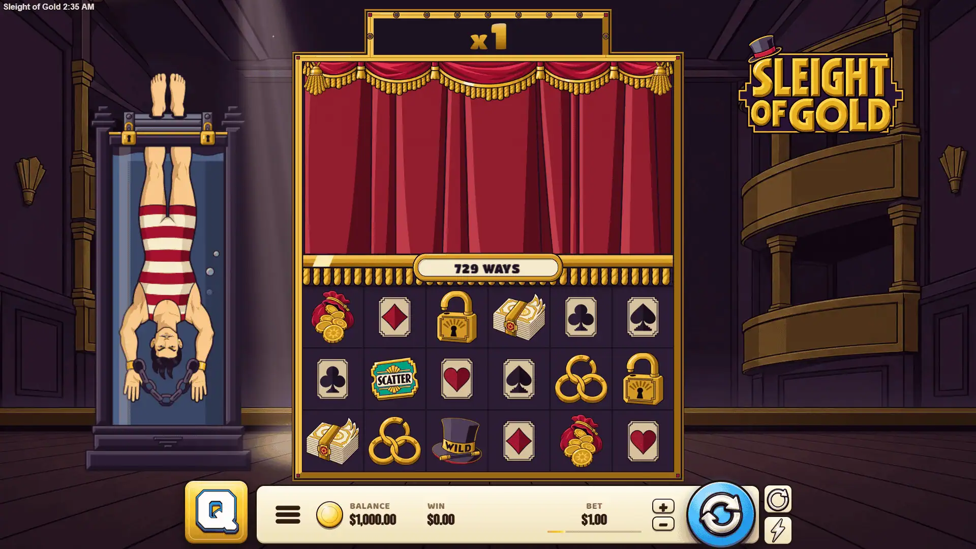 Sleight of Gold slot gameplay reels