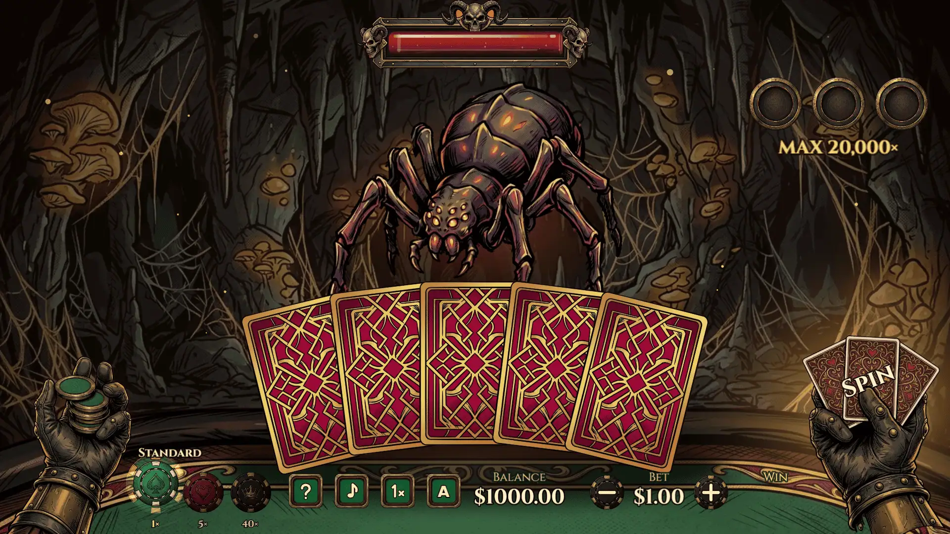 Monster Deck Rising card table during a round