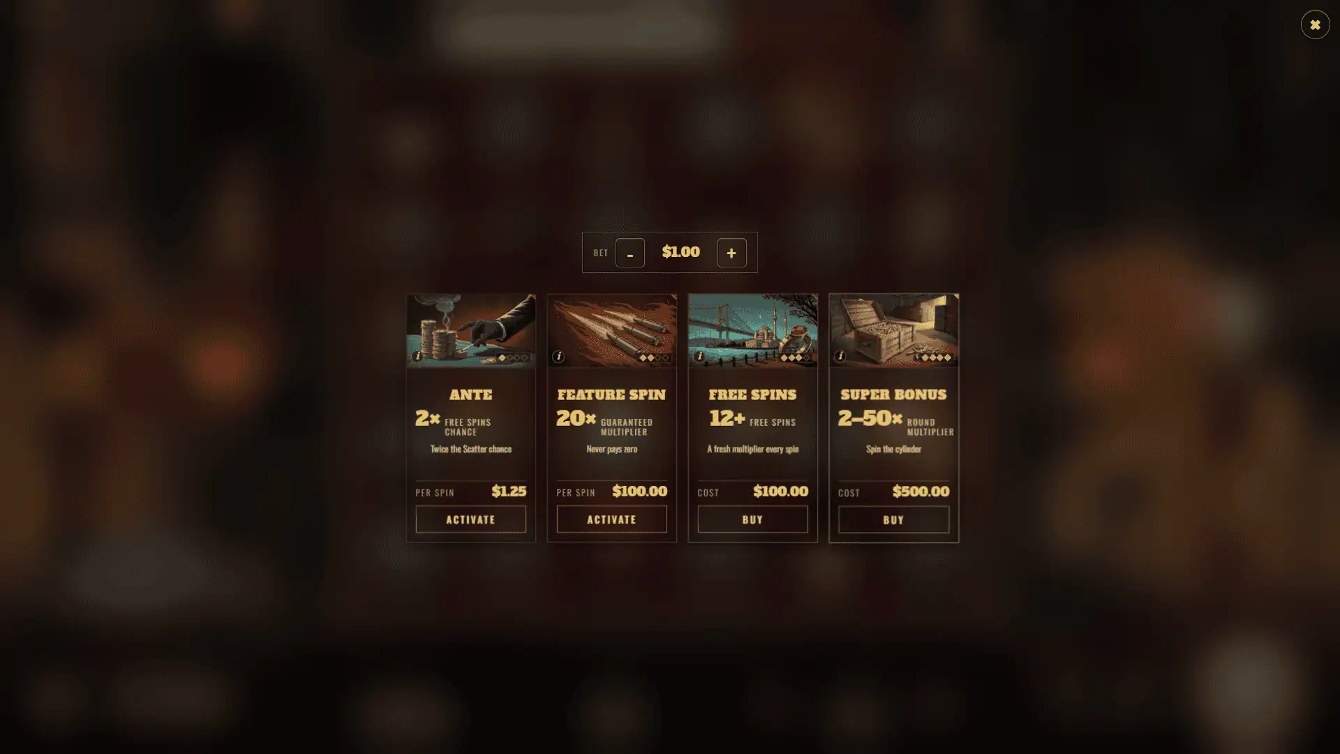 Bosphorus Mafia bonus buy menu