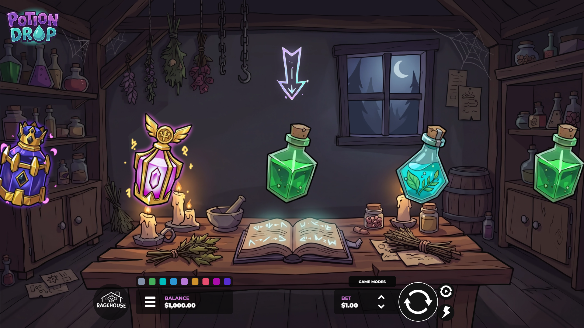 Potion Drop potion strip game screen