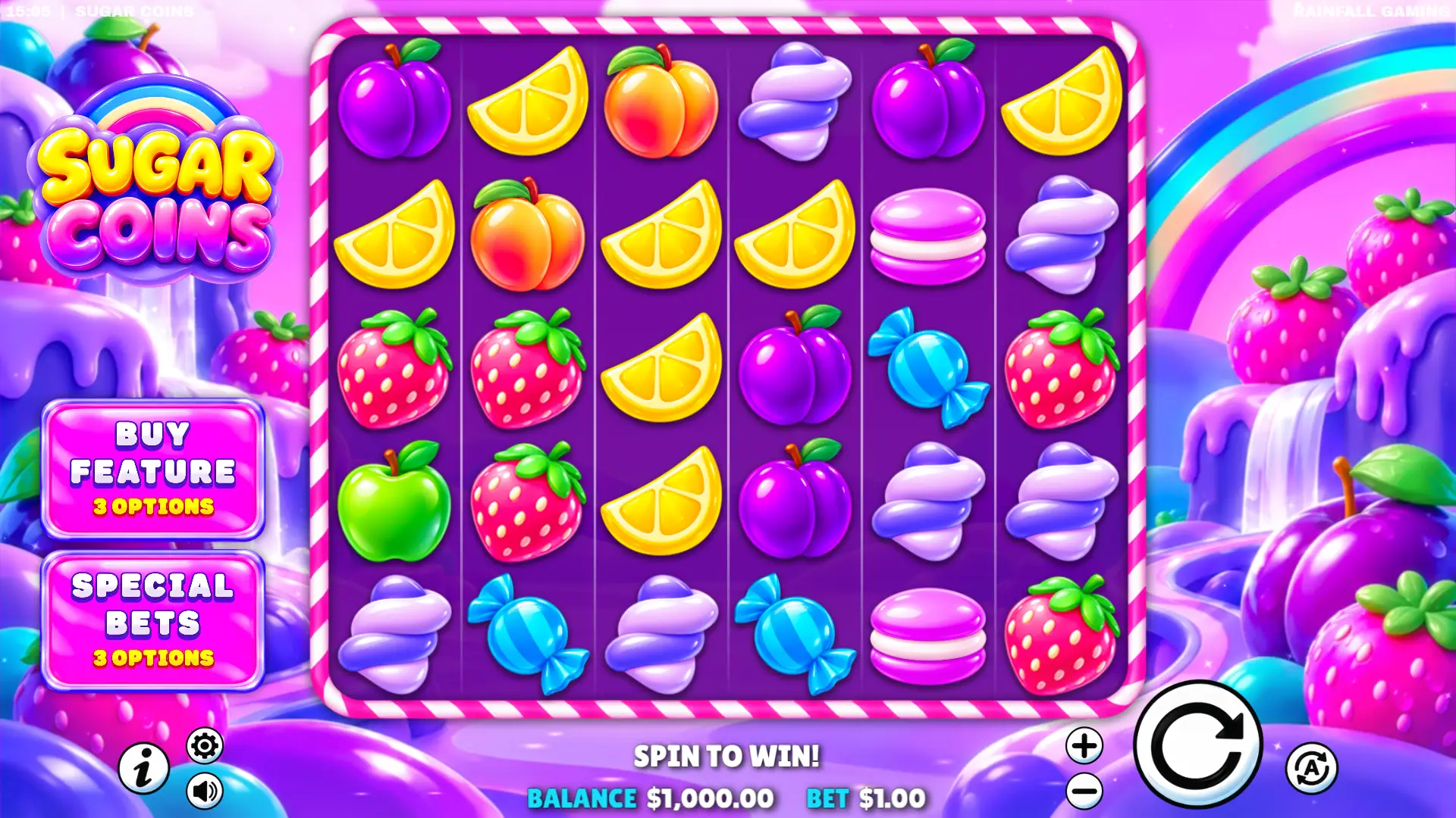 Sugar Coins slot gameplay reels