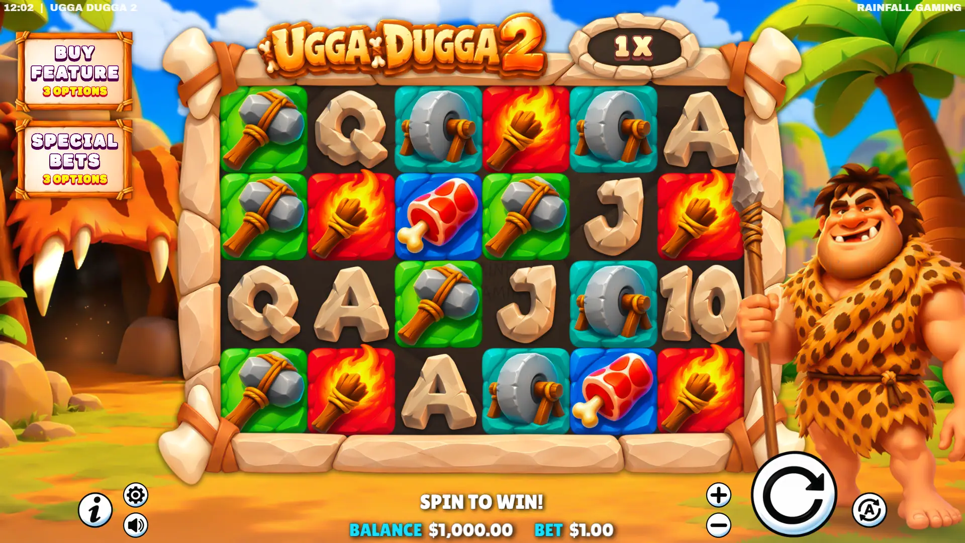 Ugga Dugga 2 slot gameplay reels