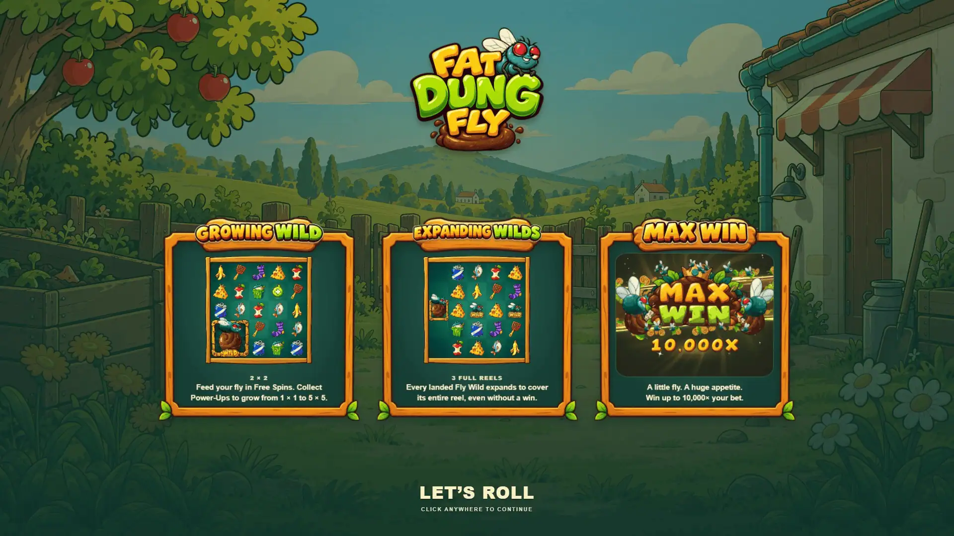 Fat Dung Fly slot intro screen