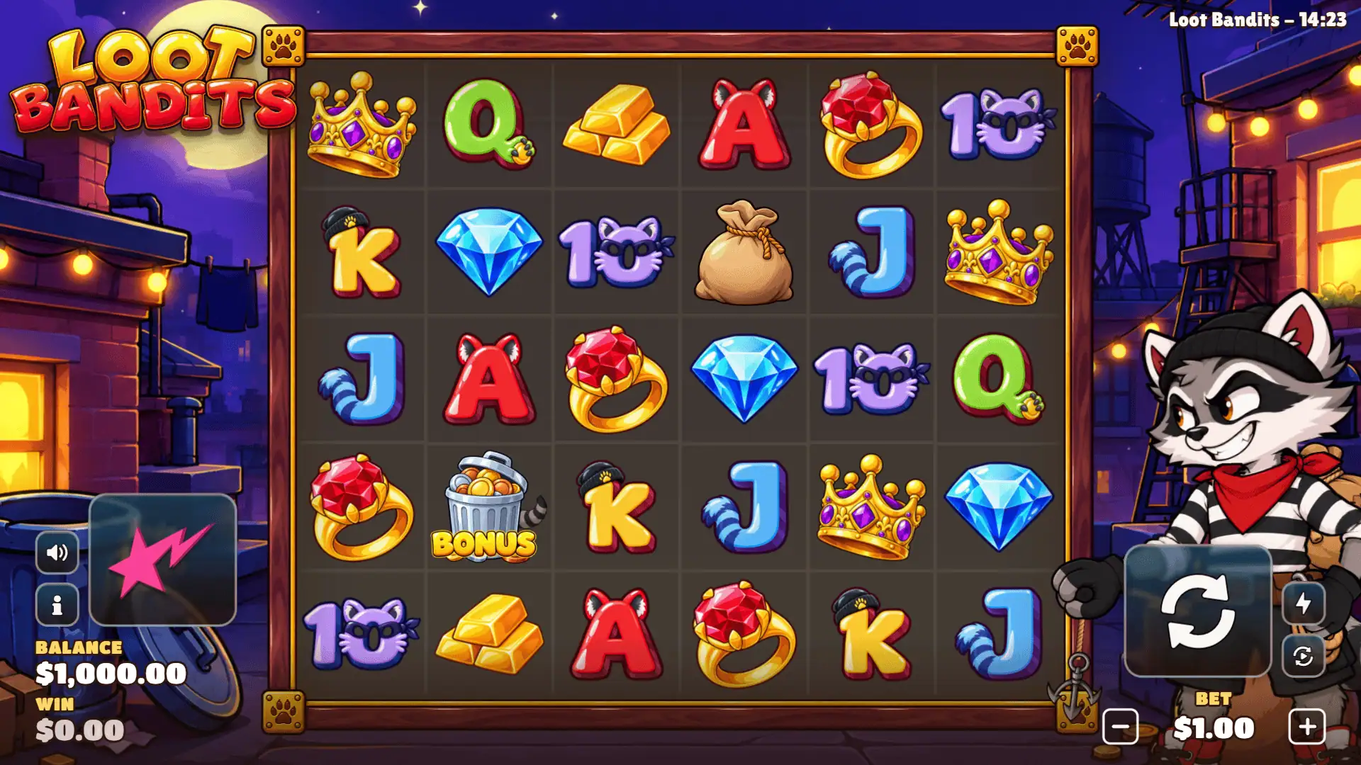 Loot Bandits slot gameplay reels