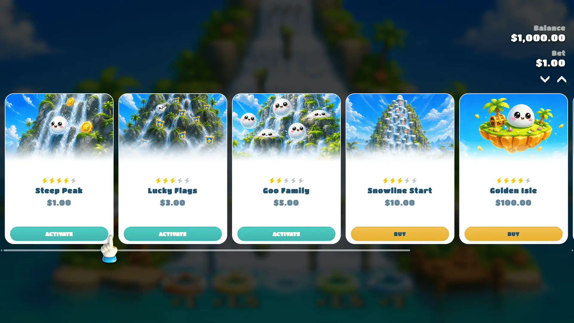 Goo Rush 2 bonus buy menu