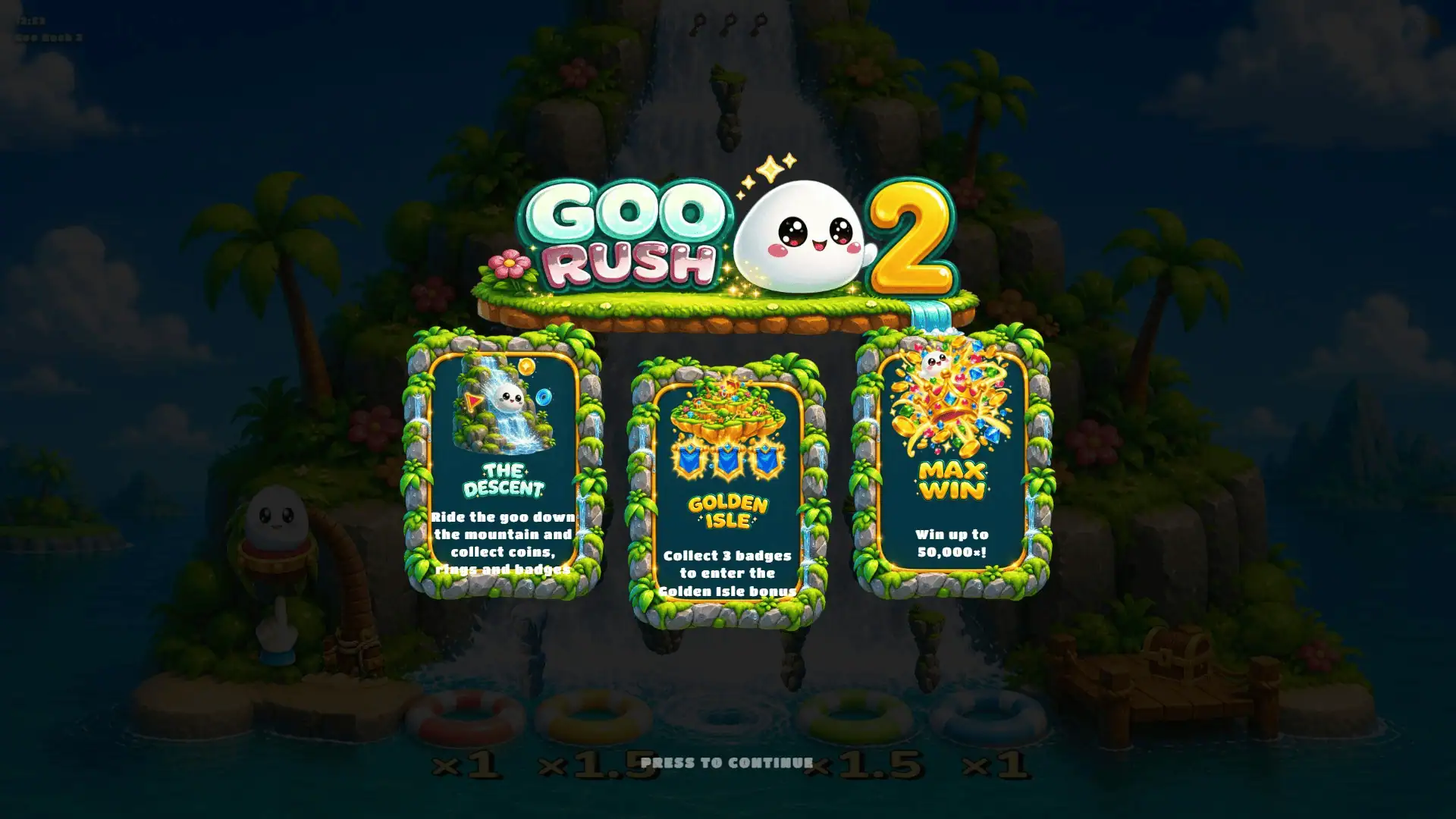 Goo Rush 2 slot intro screen