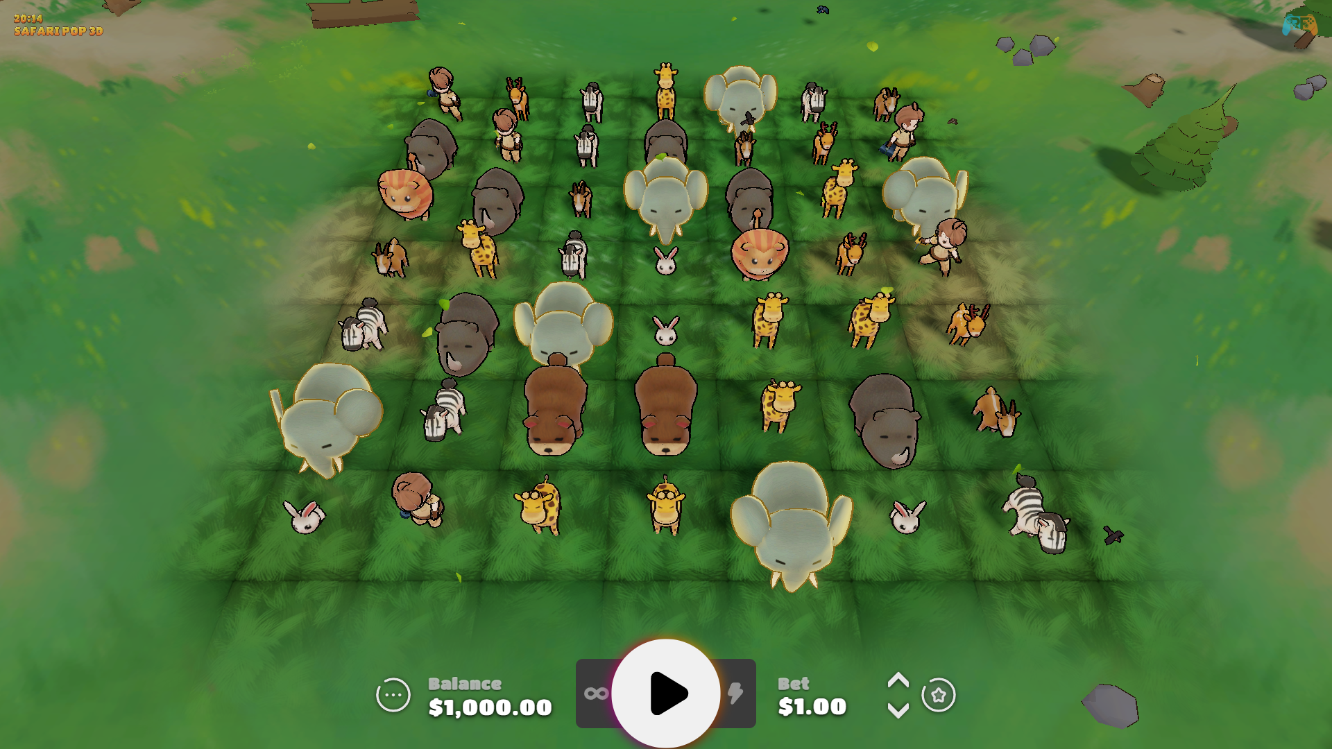 Safari Pop 3D slot gameplay reels