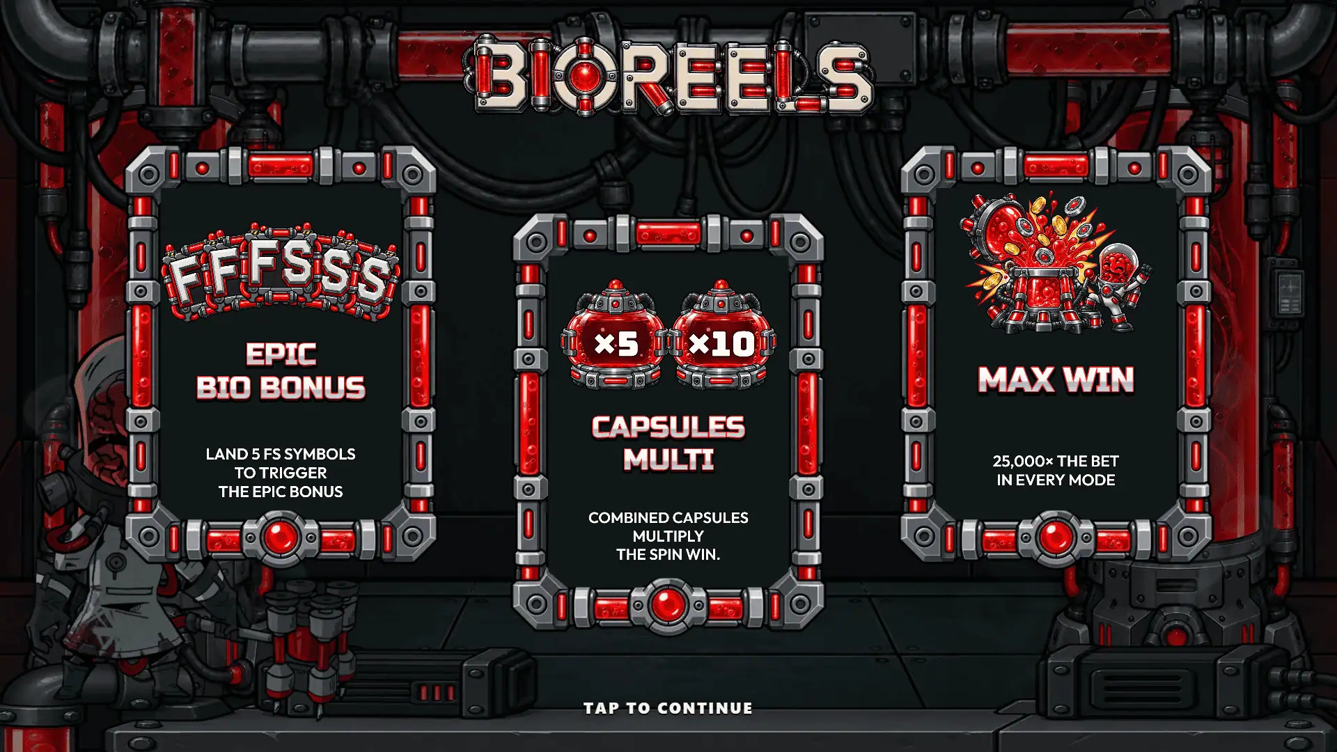 Bioreels slot intro screen