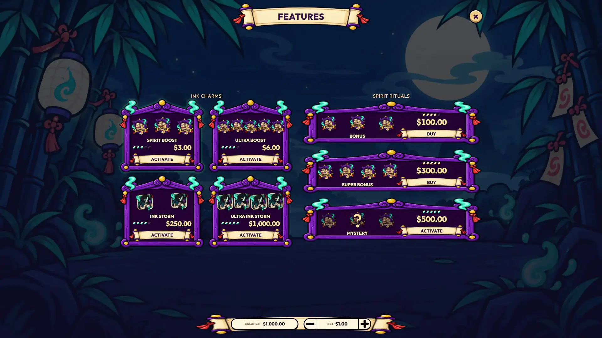 Bixian 100K bonus buy menu