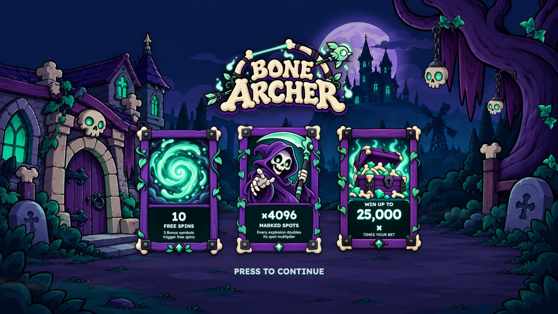 Bone Archer slot intro screen