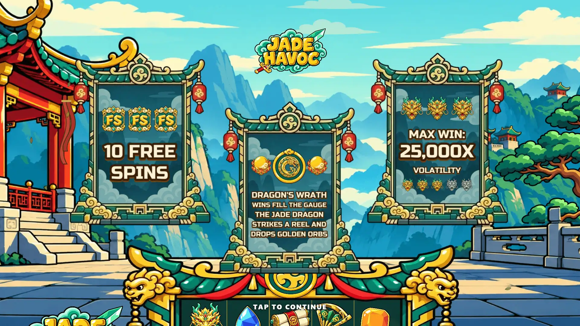 Jade Havoc slot intro screen
