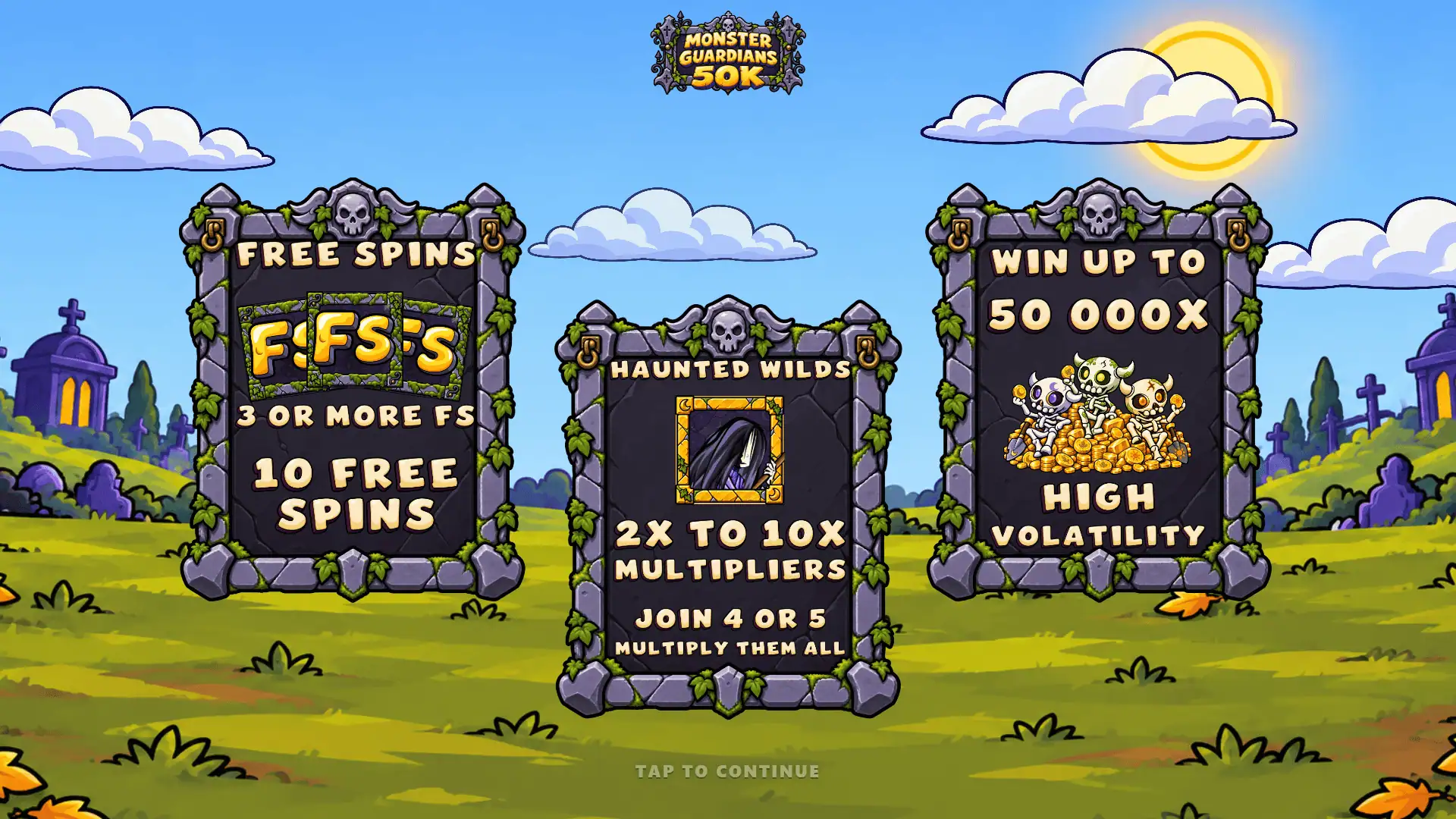Monster Guardians 50K slot intro screen