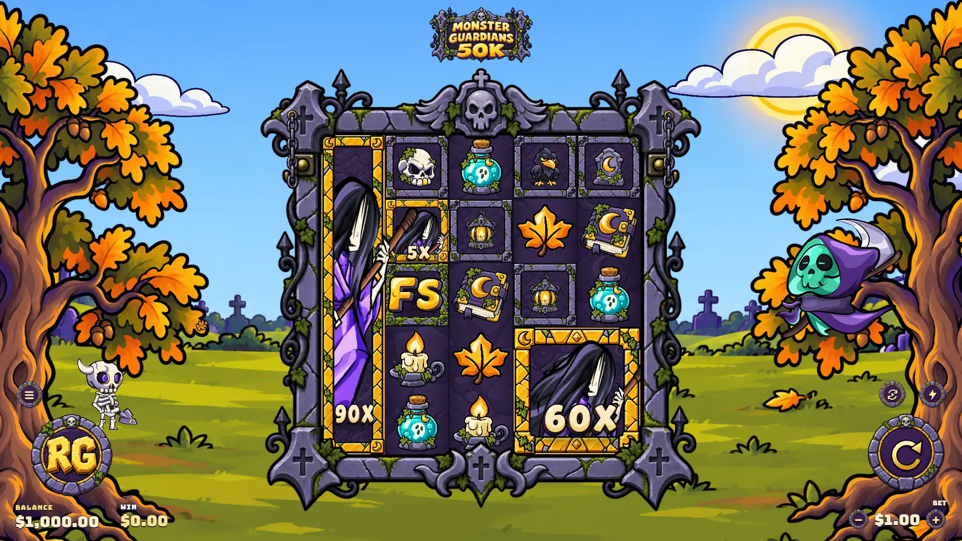 Monster Guardians 50K slot gameplay reels