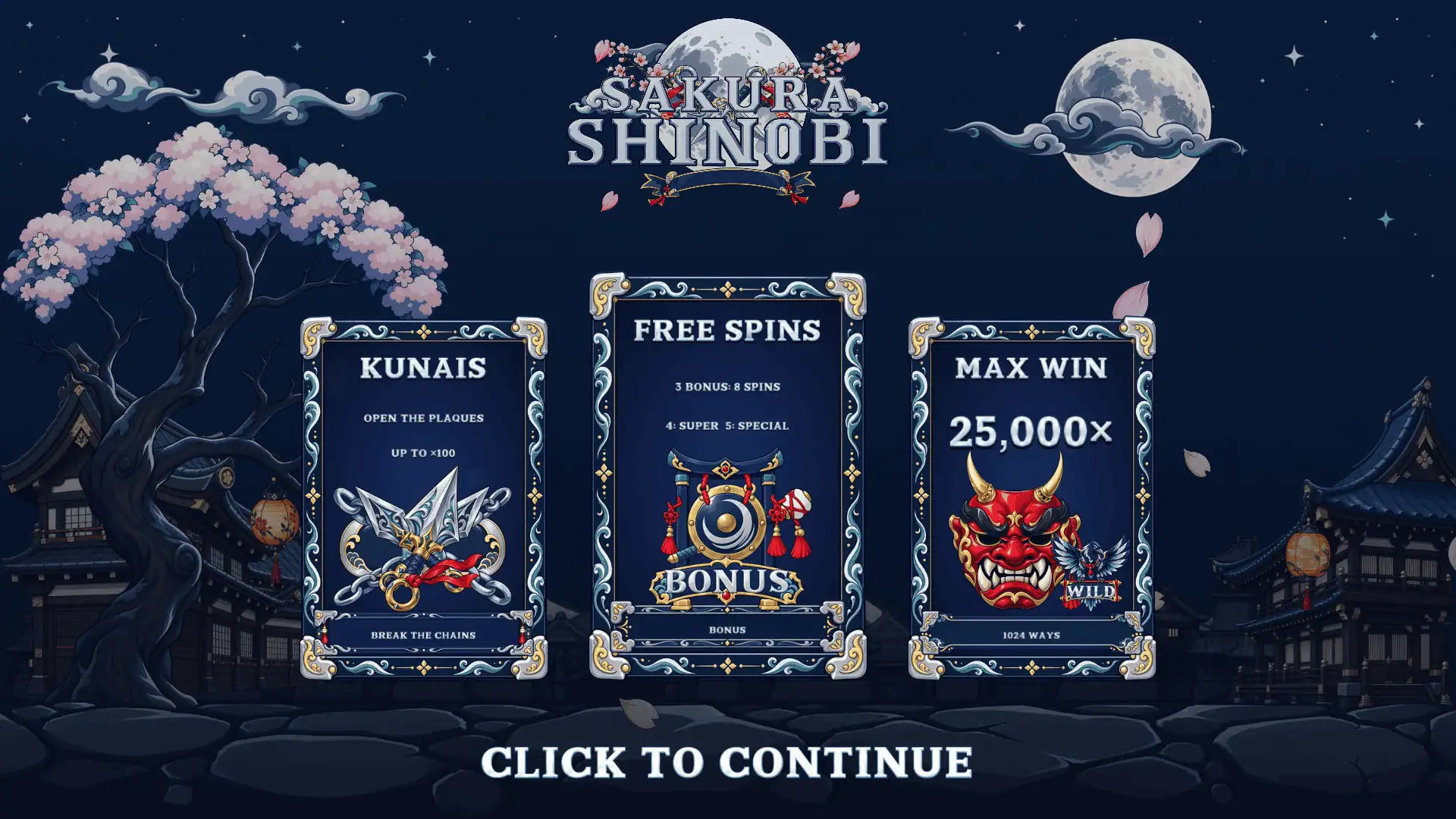 Sakura Shinobi slot intro screen