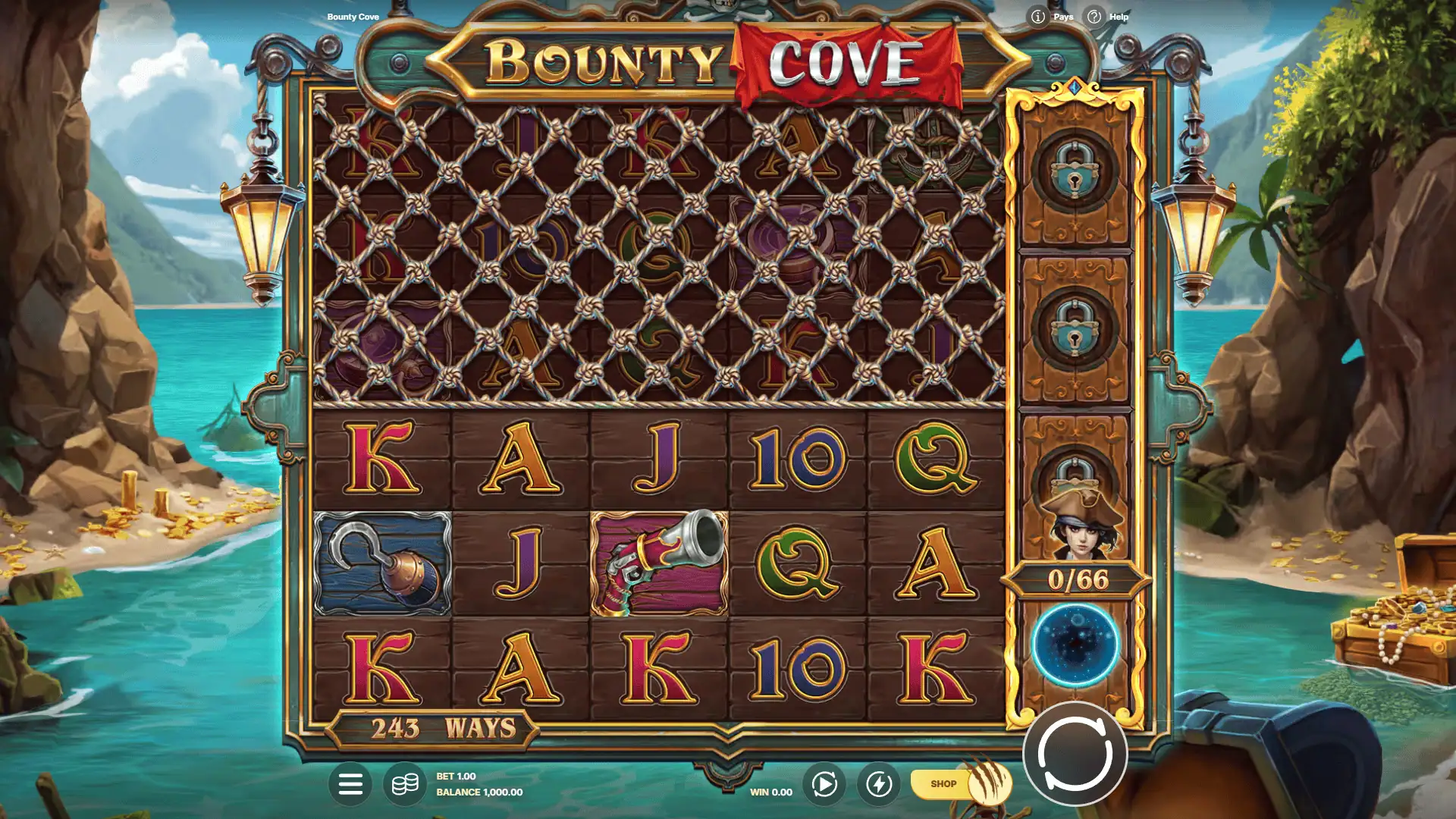 Bounty Cove slot gameplay reels