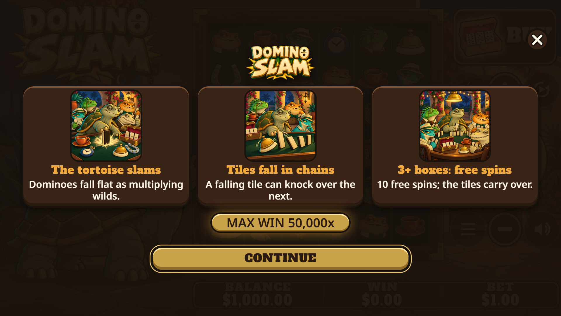 Domino Slam slot intro screen