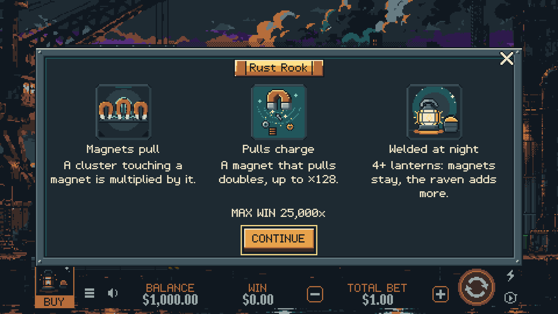 Rust Rook slot intro screen