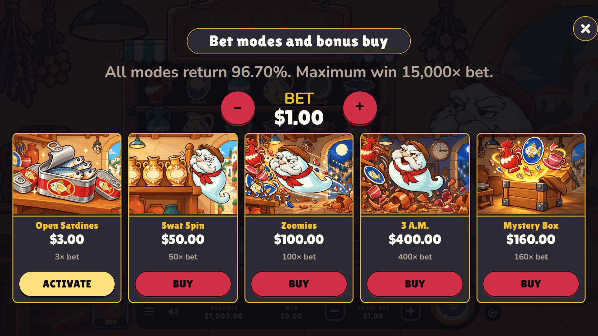 Shelf Life bonus buy menu