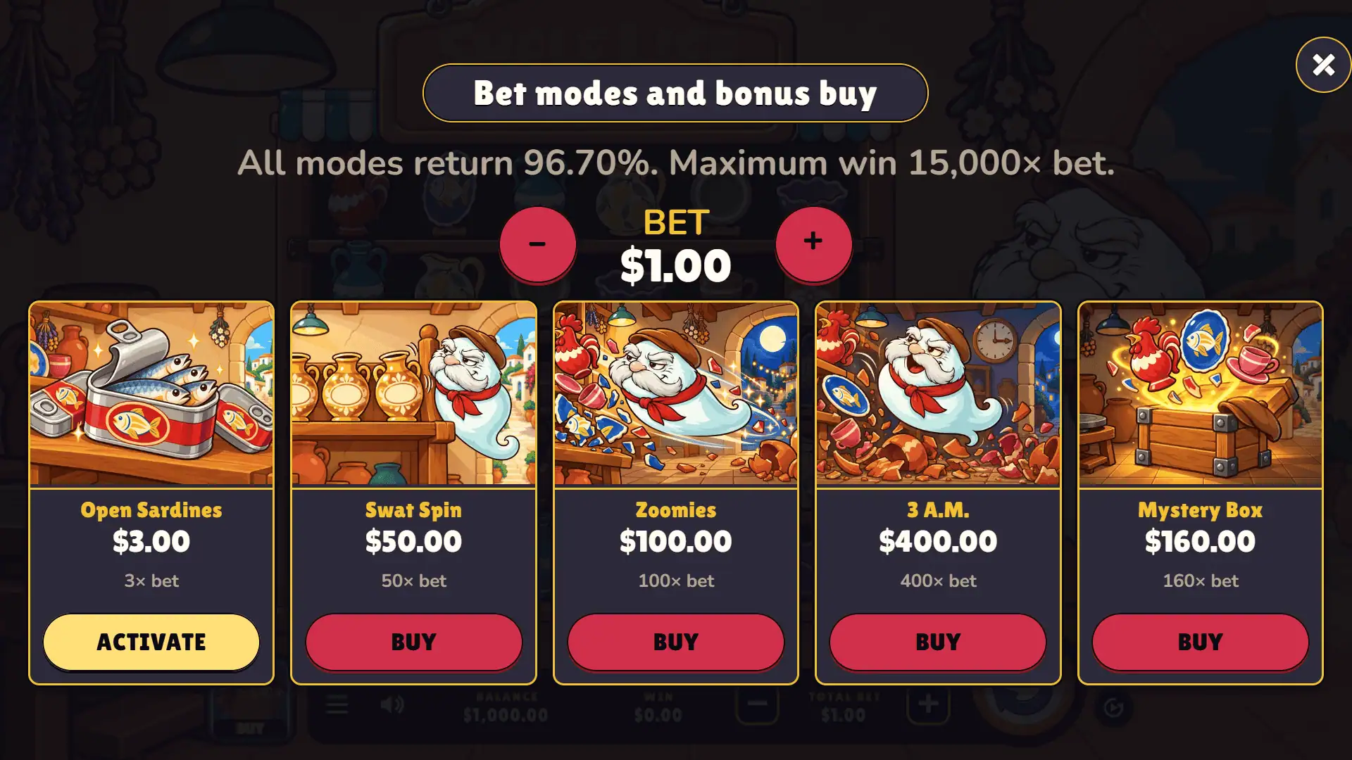 Shelf Life bonus buy menu