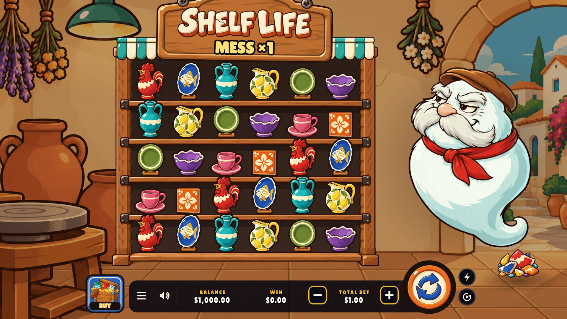 Shelf Life slot gameplay reels