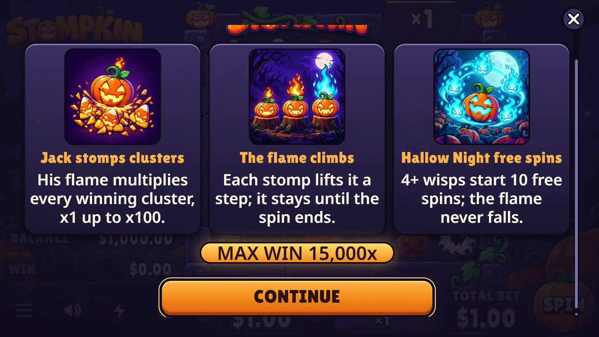 Stompkin HD slot intro screen