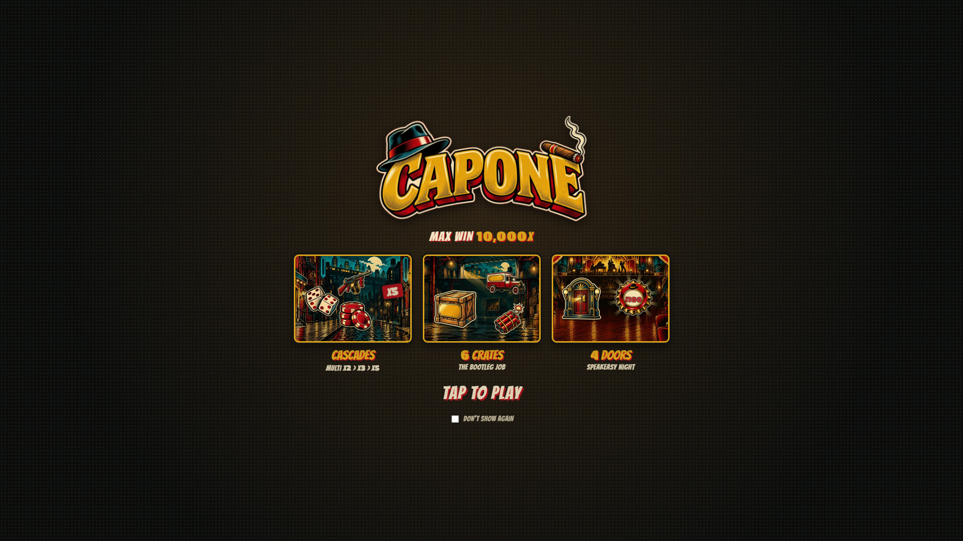 Capone slot intro screen