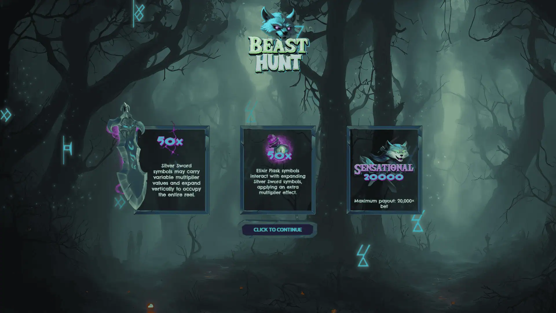 Beast Hunt slot intro screen