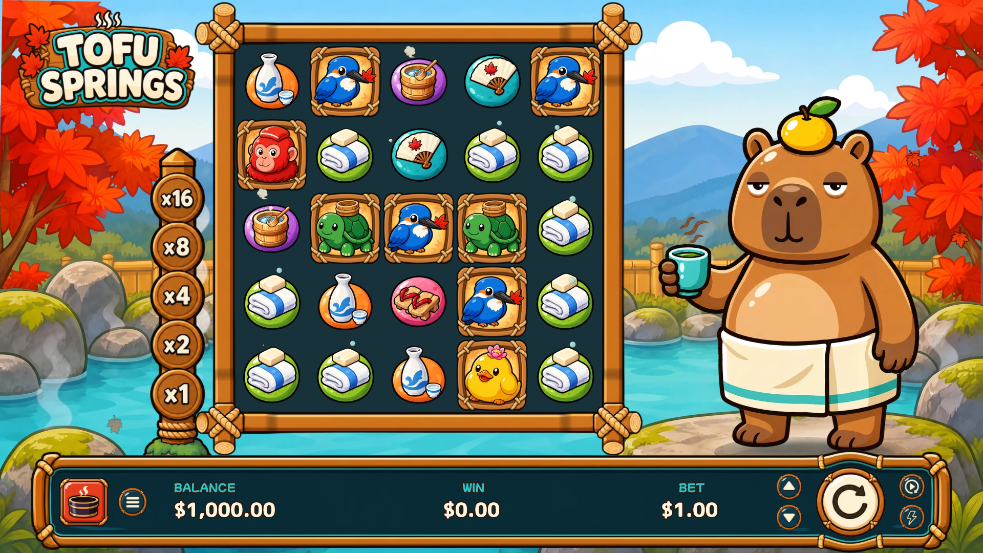 Tofu Springs slot gameplay reels