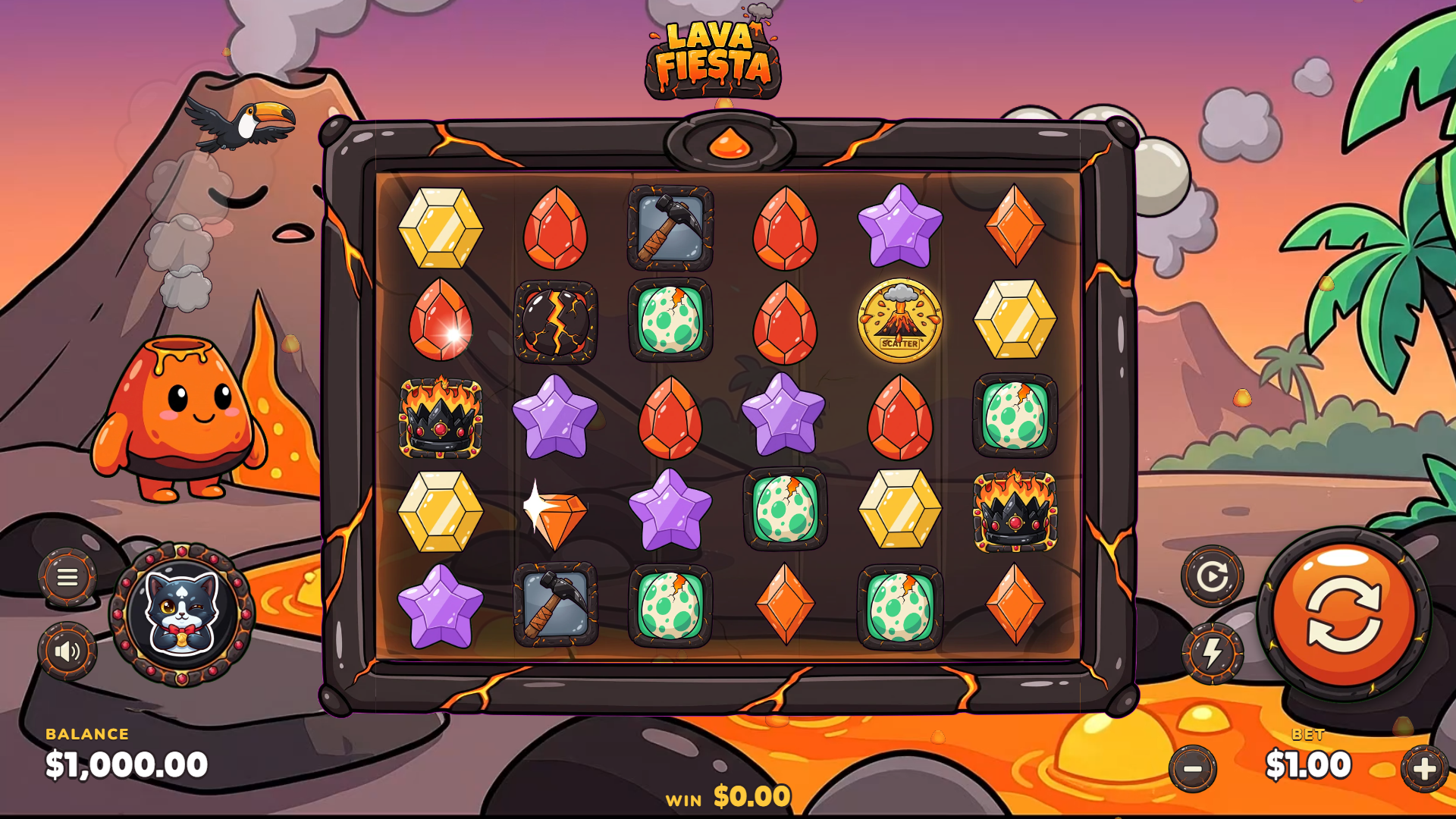 Lava Fiesta slot gameplay reels
